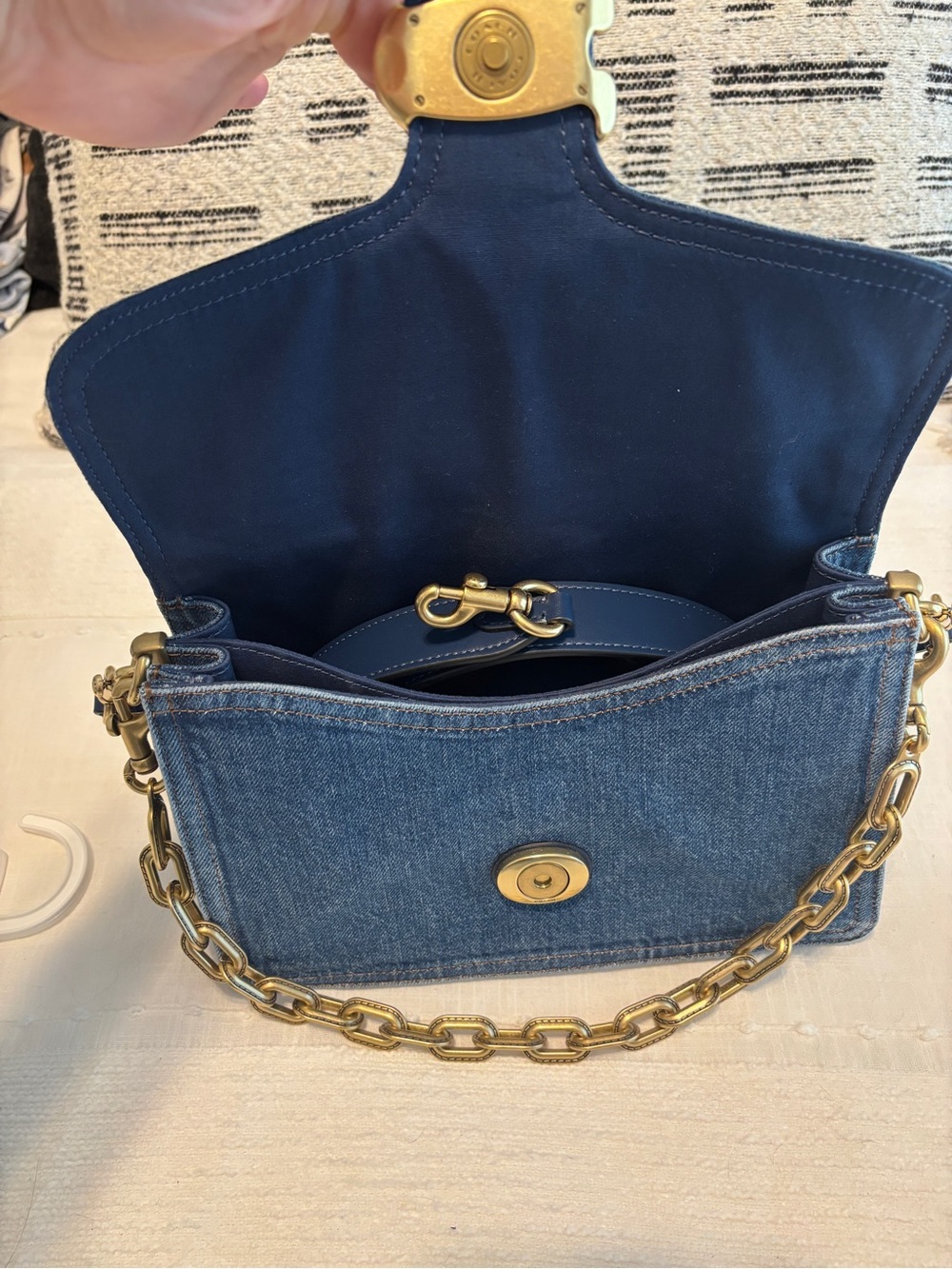 NWOT - COACH Denim Chain Tabby 30 Shoulder Bag - Picture 13 of 15